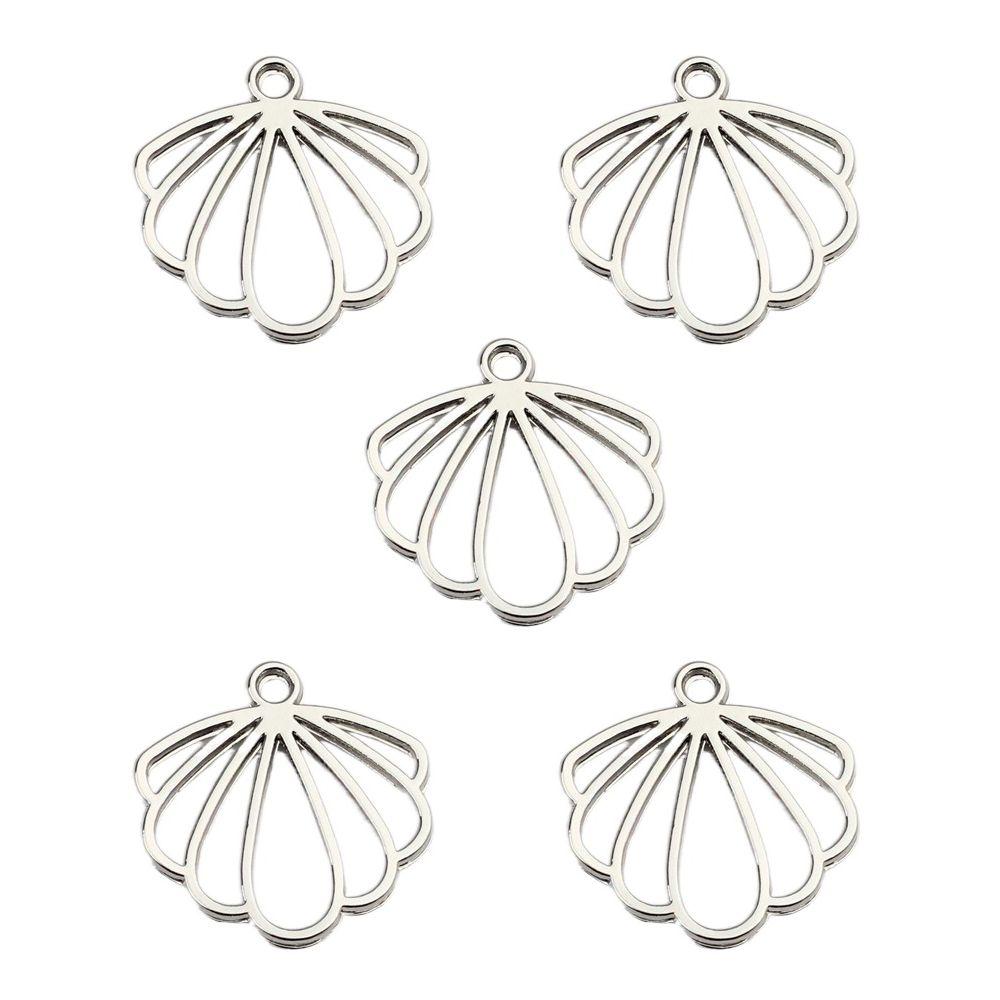 5 шт. подвески в виде гребешков из цинкового сплава, выдолбленные, самодельные ювелирные изделия, аксессуары для изготовления сережек, кулон в виде гребешка