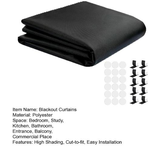 Portable Blackout Curtains Blackout Blinds with Hook And Loop Tape Strips Adhesive Blackout Shades for Baby Nursery RV or Travel Use