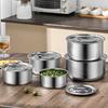 3/5 шт. Миска из нержавеющей стали с крышкой, миска для паровых яиц, универсальная, противоударная, металлическая миска для смешивания для домашней кухни
