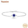 Танциз женский синтетический сапфир циркон стерлингового серебра 925 пробы ювелирные изделия геометрический бисер браслет-цепочка модный тонкий свадебный подарок для подруги