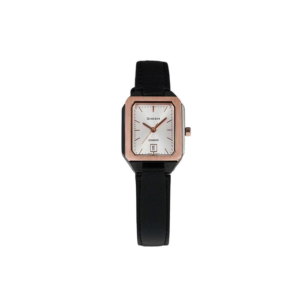 Casio She4555 Galaxy Star Gift Box 50m Waterproof Quartz Movement Genuine Leather Strap Watch Women watches White SHE-4555GBL-7AUPRC