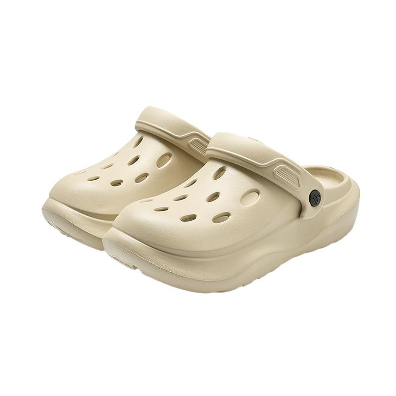 Мужские туфли с дырочками весна и лето новые продукты носить не вонючие ноги пляжная обувь для дома увеличивающие рост толстая подошва нескользящие крутые тапочки