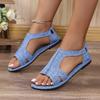 Summer New Soft-soled Casual Beach Sandals Women's Manufacturers Hollow Solid Color Open-toed Flat-soled Women's Sandals