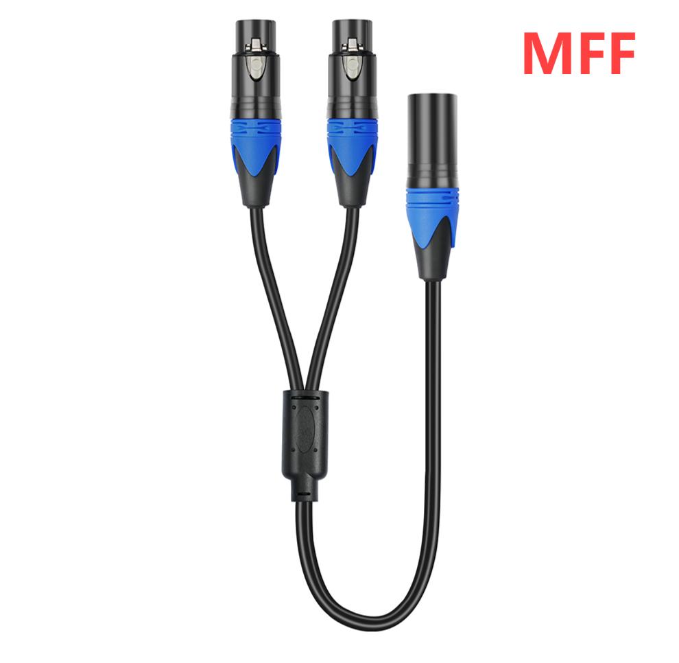 1-5pcs 50cm Female To 2 Male XLR Y Cable Microphone Splitter Cord Audio Micphone Cable Adapter for Amplifier Microphone Mixer