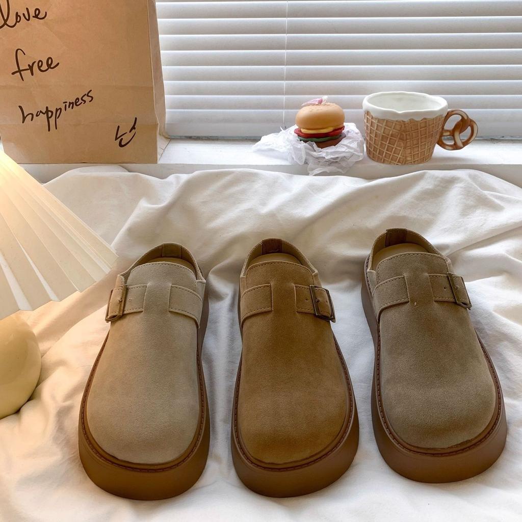 Увеличение роста верхняя одежда ленивые педали обувь Boken ретро французская платформа Boken сумка голова тапочки 2025 осень новинка