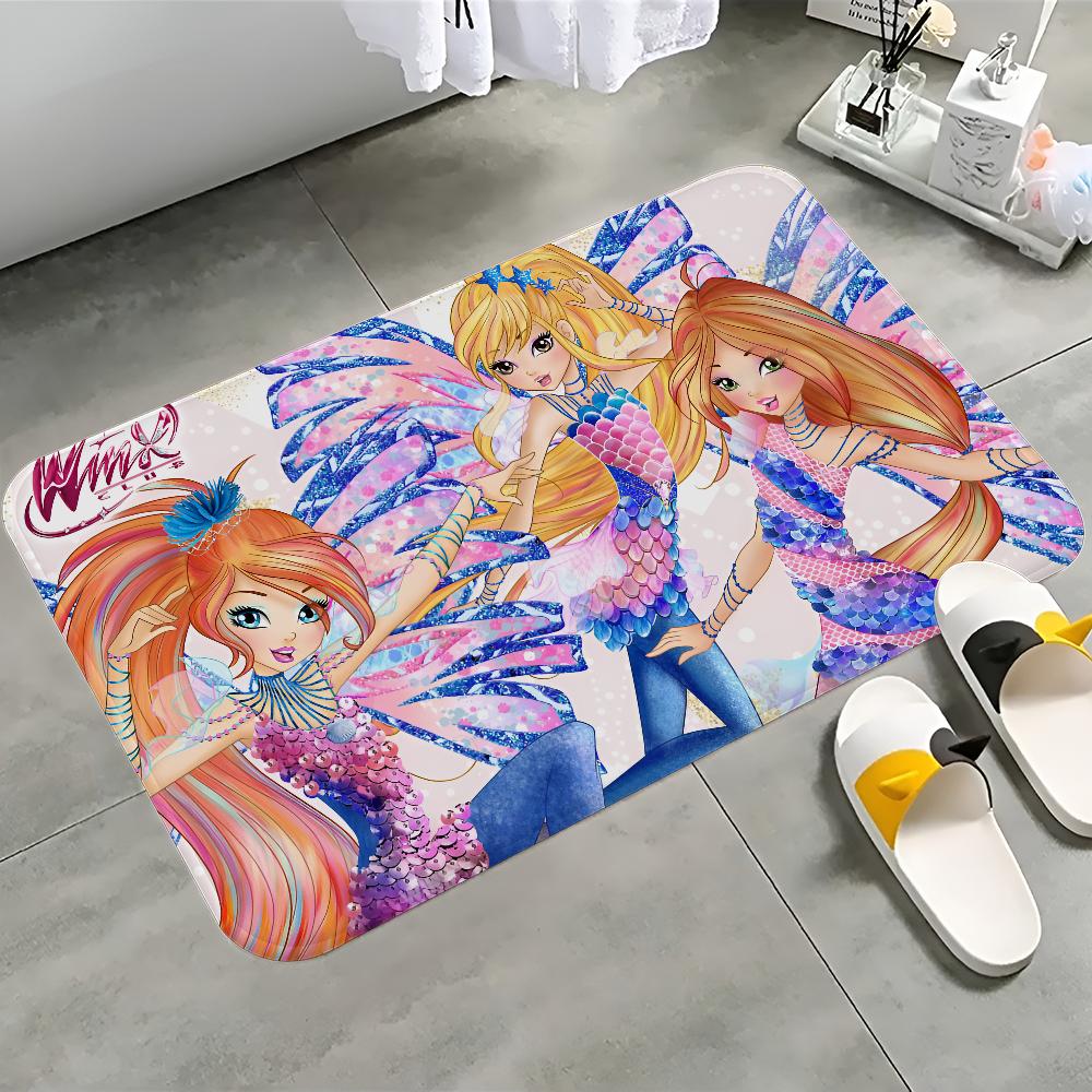 Коврик для двери W-Winx Clubs, моющийся, нескользящий, для гостиной, зоны дивана и кресел, кухонный, приветственный коврик