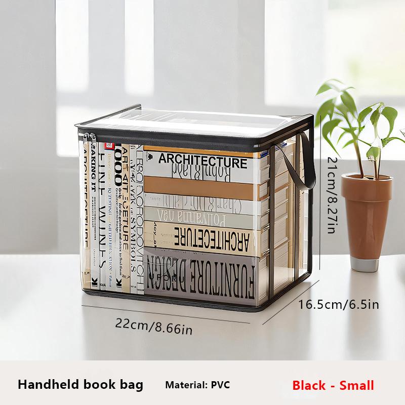 Сумка для хранения книг для школьников, большая вместимость, складной портативный ящик для хранения, прозрачный, пыленепроницаемый, водонепроницаемый, для организации одежды и игрушек