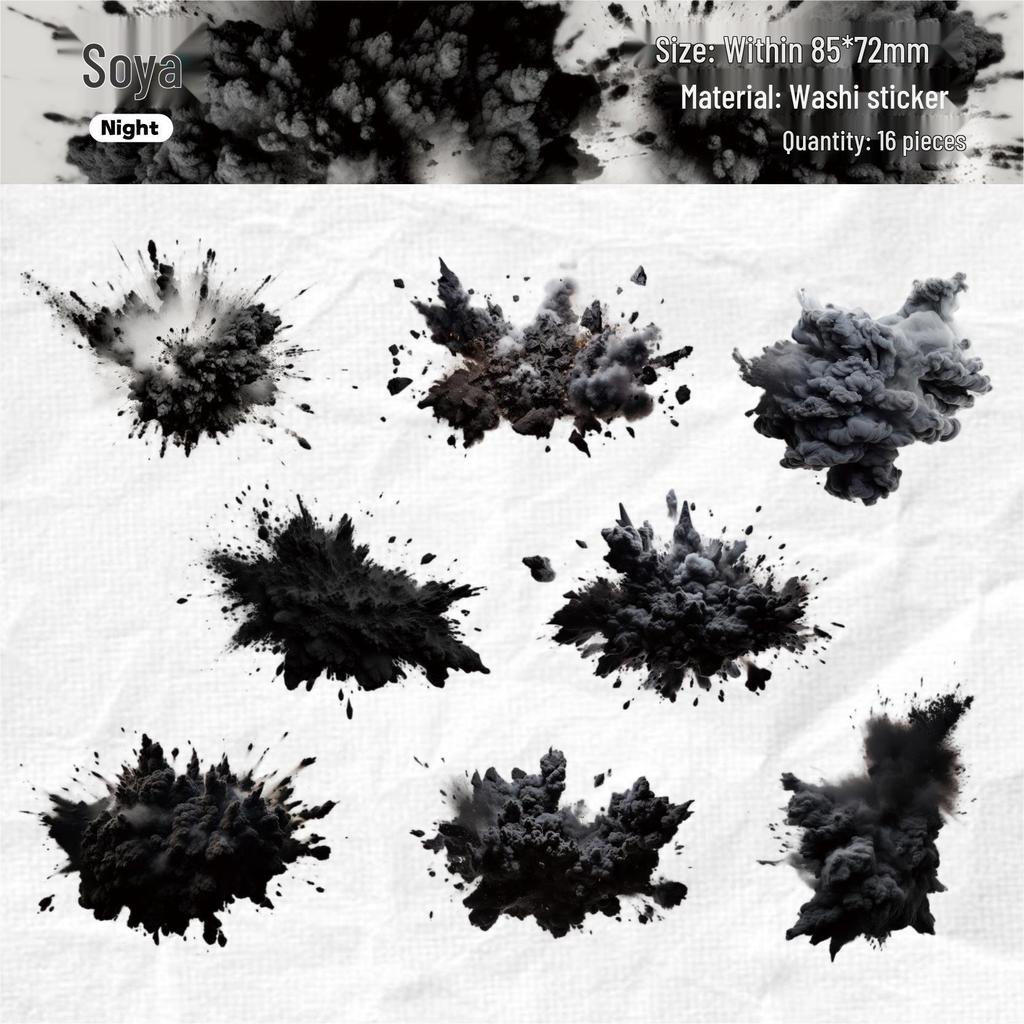 Ретро-история Ваcи Стикеры: Серия «Момент Взрыва» - 16 Листов, Разные Формы для DIY Журналов (6 типов)