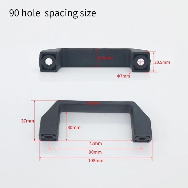 Surface Mounted Black Nylon Handle for Cabinet Door Thickened Small Size Industrial Machine Enclosure Sturdy Easy Install Grip