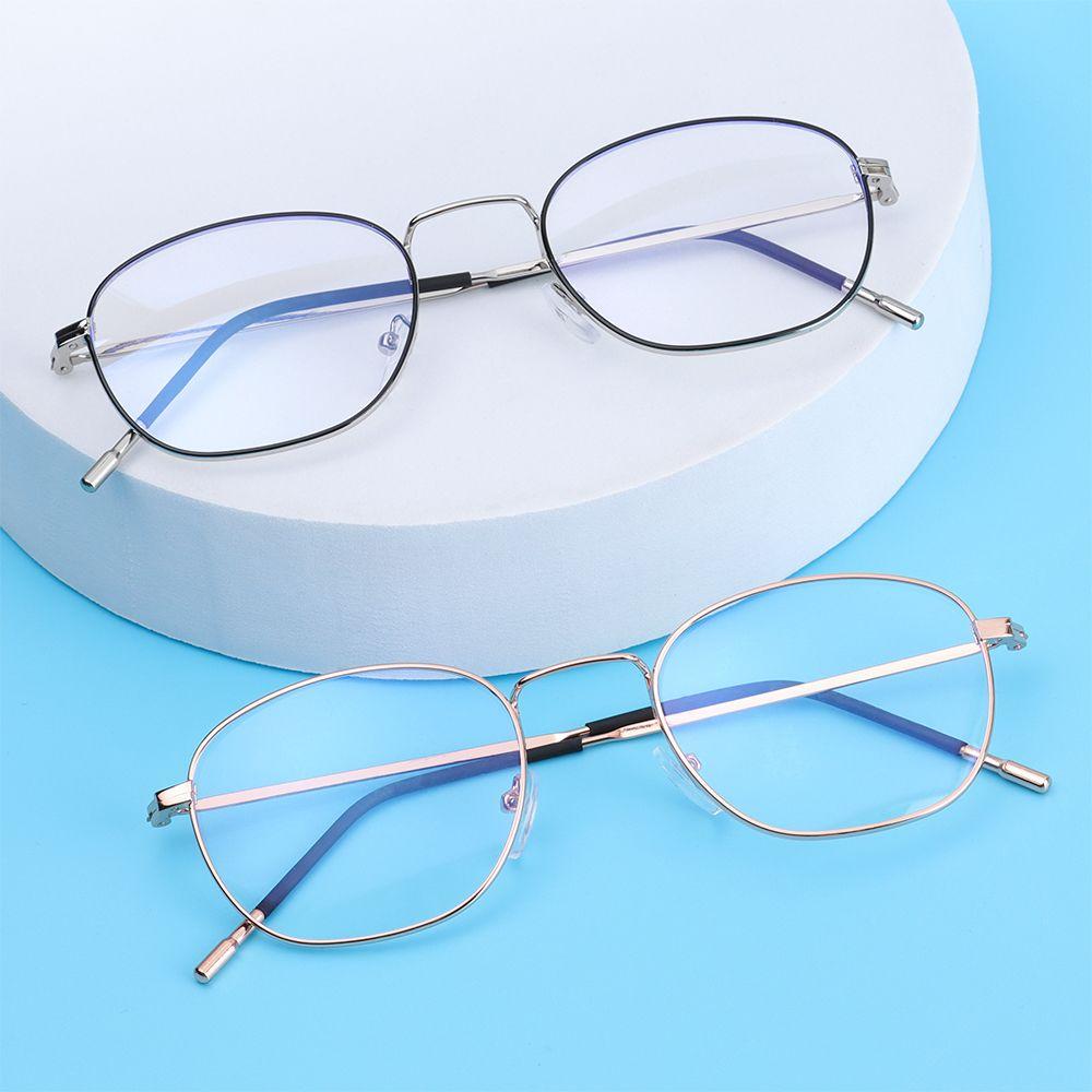 Protection Square Frame Metal Eyeglasses Anti-Blue Light Glasses Computer Goggles Ultra Light Frame