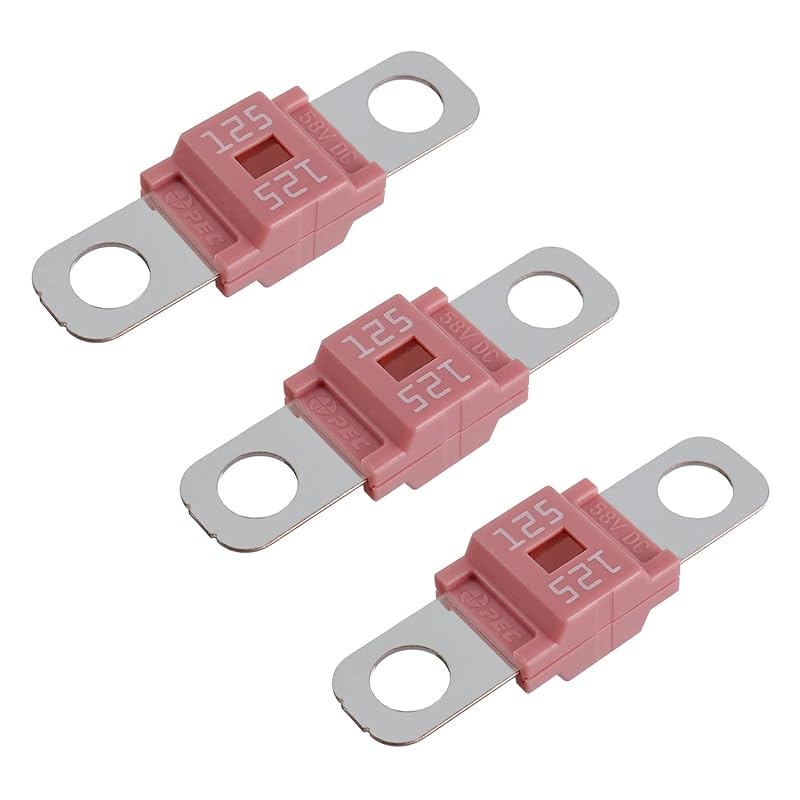 BOJACK AMI/Midi 50A High Current Fuse - Bolt-on Fuse 50 Amp for Cars, Trucks, Construction Vehicles, Buses, Caravans (Pack of 3)