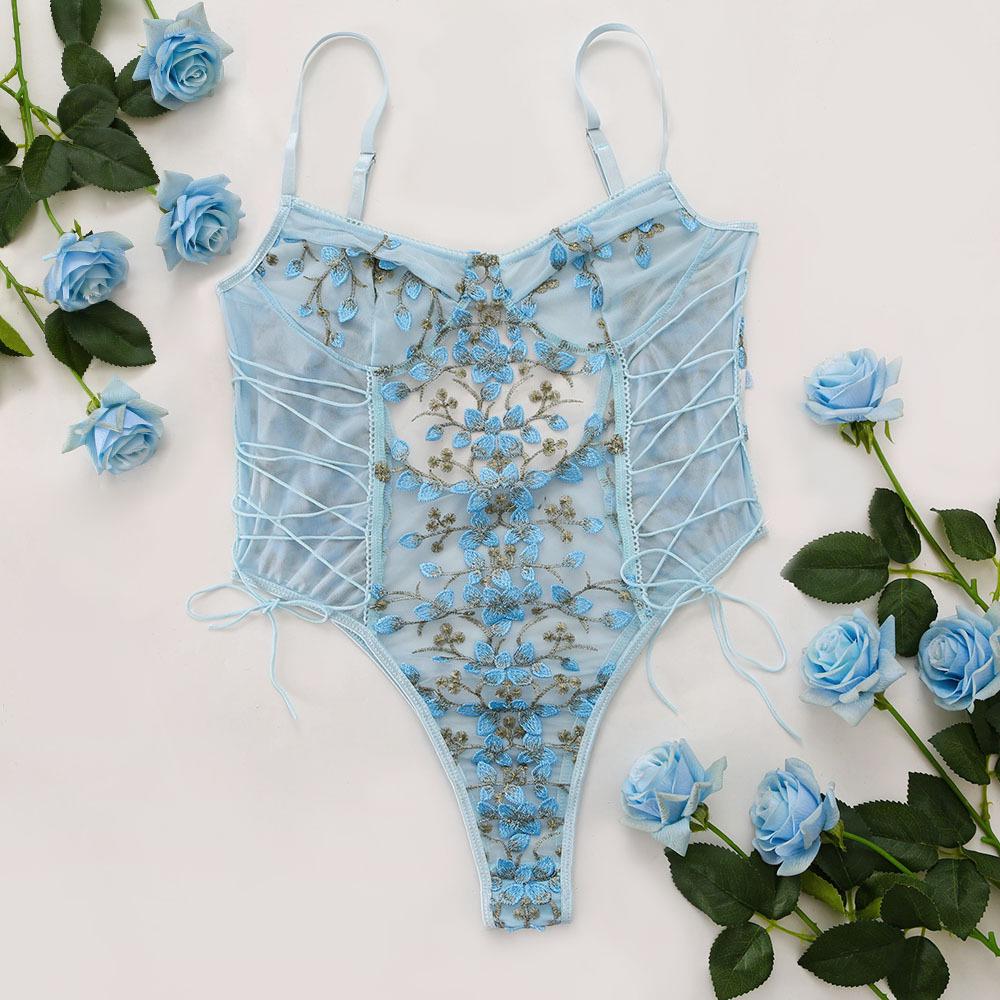 Women's Sexy and Slimming Embroidered Lace Bodysuit