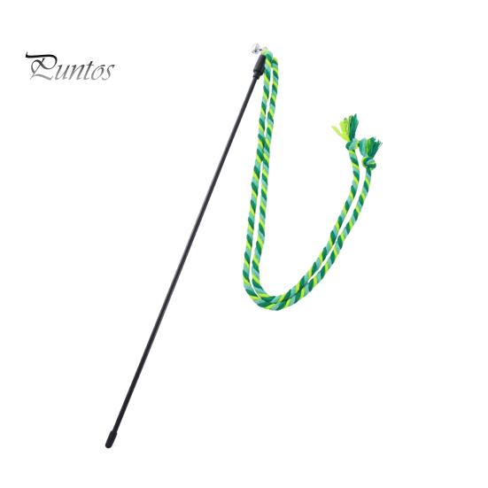 Игрушка-палочка для дразнения кошек, устойчивая к укусам, с колокольчиком. Котенок играет в интерактивные игрушки-дразнилки, плетеные вручную из хлопковой веревки, аксессуары для домашних животных.