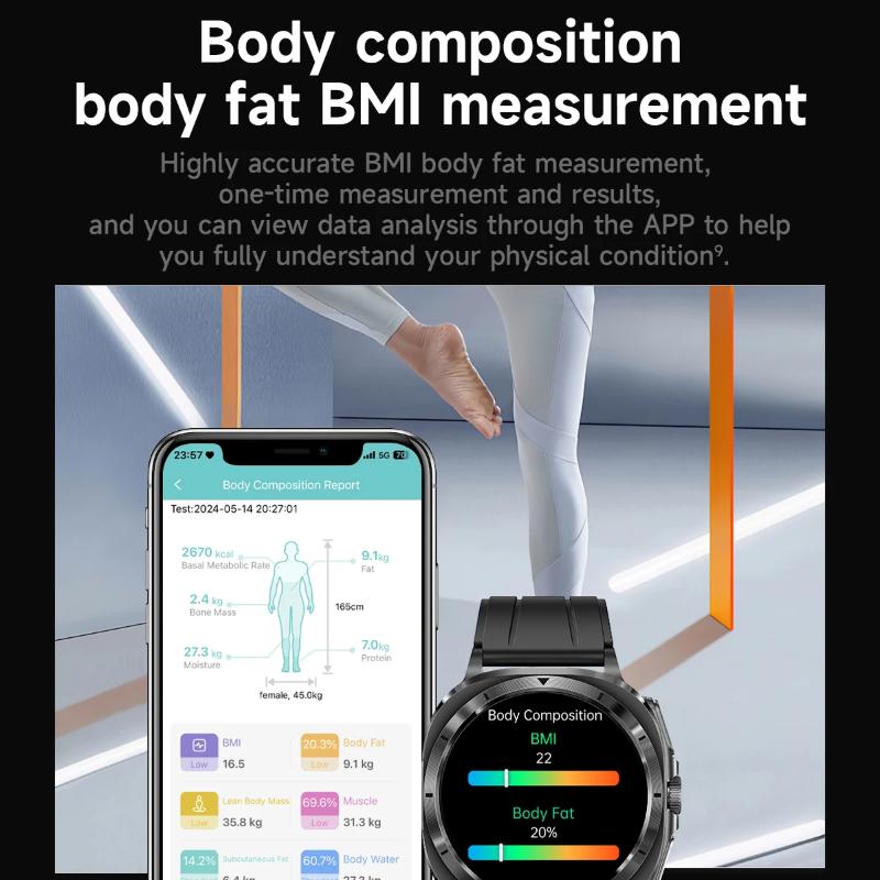 2025 НОВЫЕ Часы 7 Точное Измерение Жир в крови Артериальное давление Анализ тела Умные часы ЭКГ+ФПГ Часы Умные часы