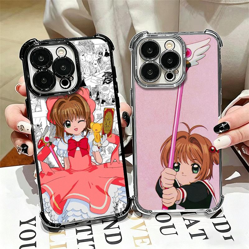 Мягкий чехол для телефона с аниме CardCaptor Sakura для iPhone 15 16 17 Air 14 Pro Max 16E Plus 13 12 Mini, с покрытием, противоударный Fundas