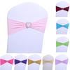 10Pcs Elastic Bowknot Band Party Chair Sash Cover Belt Wedding Banquet Decor