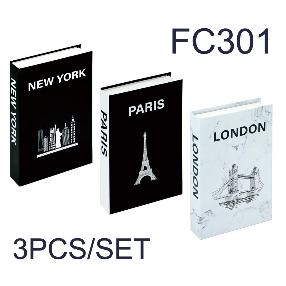 3Pcs/Set Fake Books Set for Decoration Coffee Table Ornaments Modern Home Decoration Luxury Faux Books Set London New York Paris