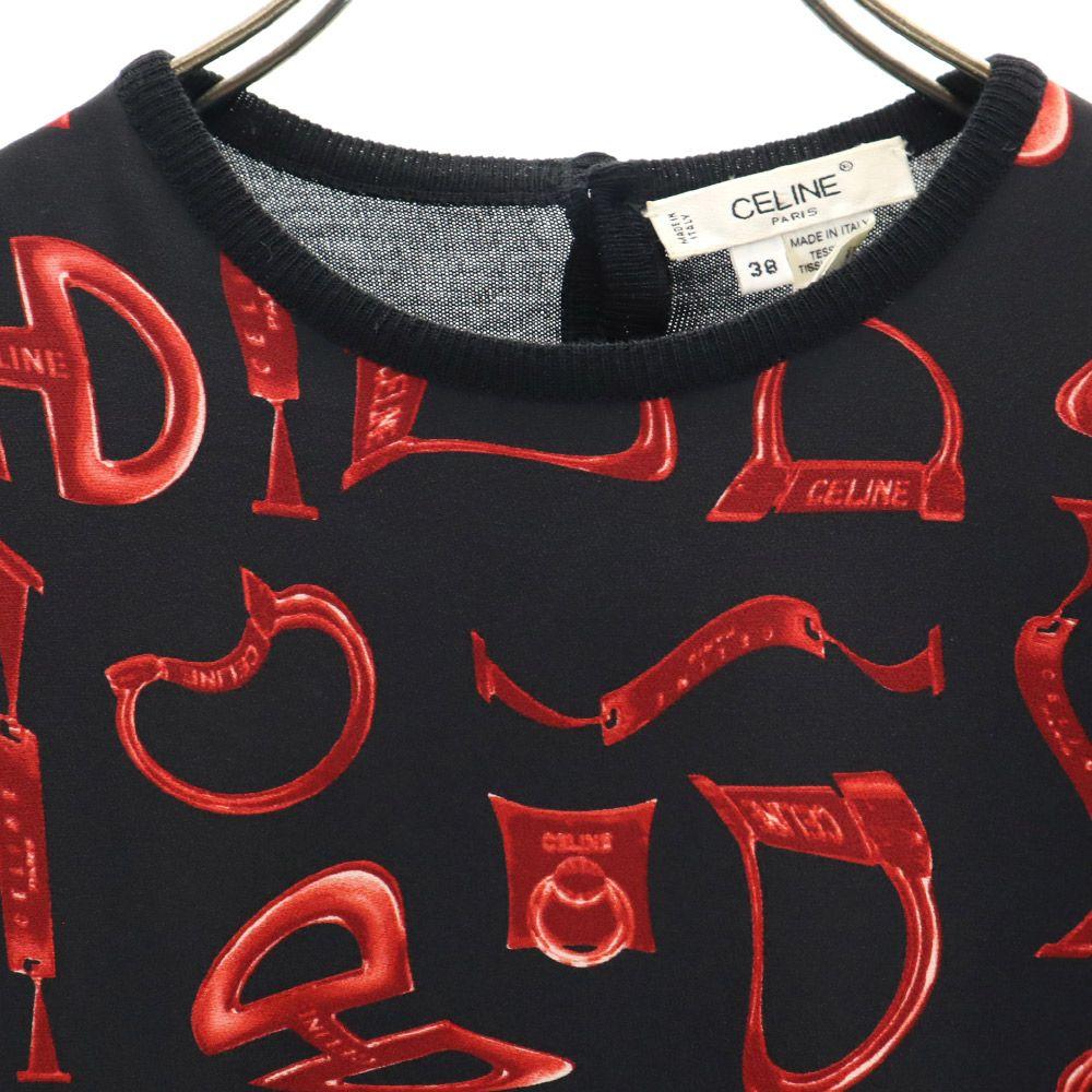 CELINE made in Italy Overall handle Long sleeve design sweater 38 knit Women Used