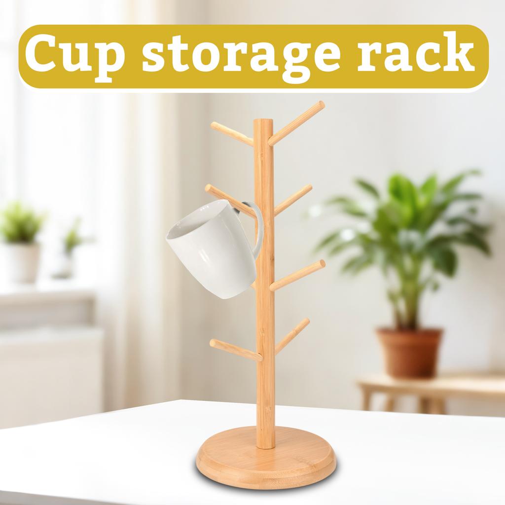 Multi Layer Wooden Cup Holder, Rotating Cup Storage Rack, Storage Rack
