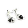 Les Trésors De Lily [I2563] - Серебряные серьги 'Déesse Noir de Jais' серебристо-черные (родиевое покрытие) - 32x11 мм