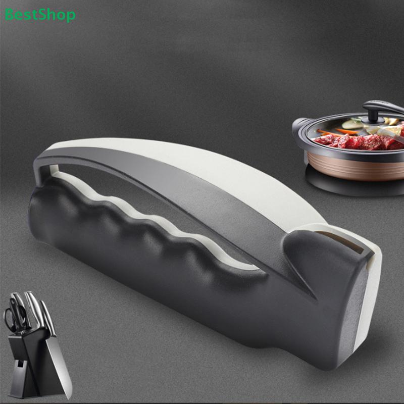 Эргономичная точилка для ножей | Ручной инструмент 2-в-1 для заточки лезвий кухонных ножей (Нескользящая ручка)