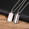 Vnox Men's Stainless Steel Dogtag Necklaces, Two Grooved Striped Dog Tag Pendant with Box Chain Collar Gift for Him