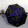 Pentagram Symbol Wall Art Decor, Purple and Green Wiccan Decorations for Home, Office, or Bedroom, Spiritual Protection and Magic Energy Umbrella, Cut