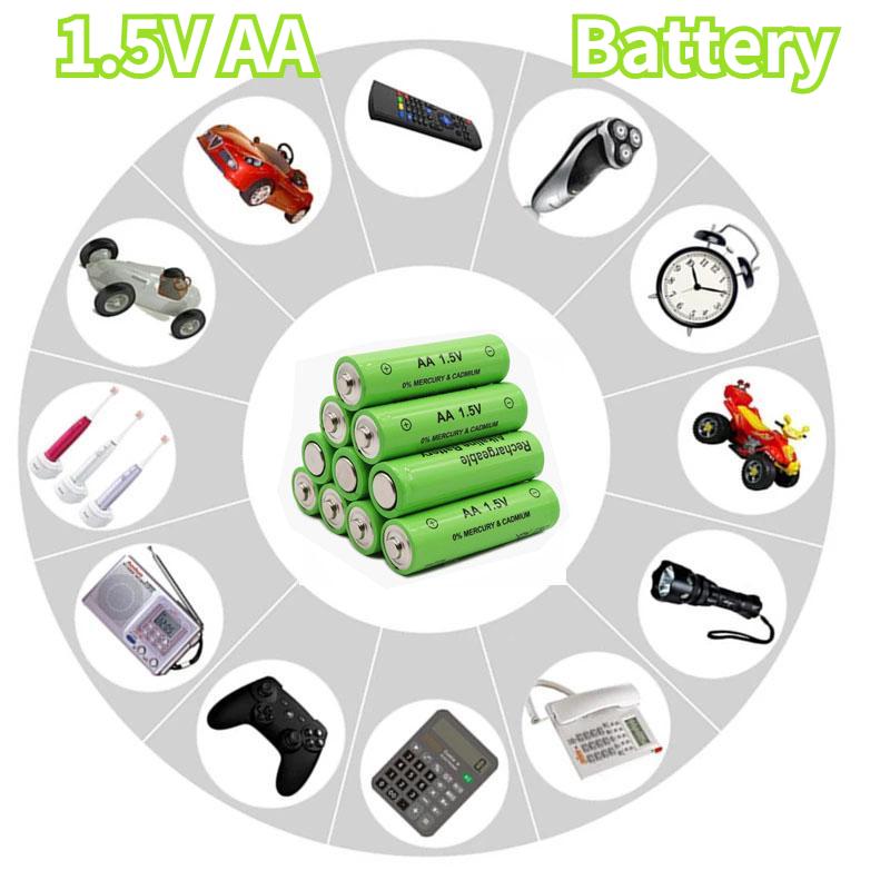 1,5 В AA Ni-MH аккумуляторная батарея 1,5 В AA для часов, мышей, компьютеров, игрушек