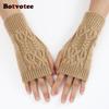 Botvotee Рукава для женщин Нарукавники Y2k Аксессуары Зимние Вязаные Перчатки без пальцев Милые Бесплатная доставка Защита для рук с полупальцами