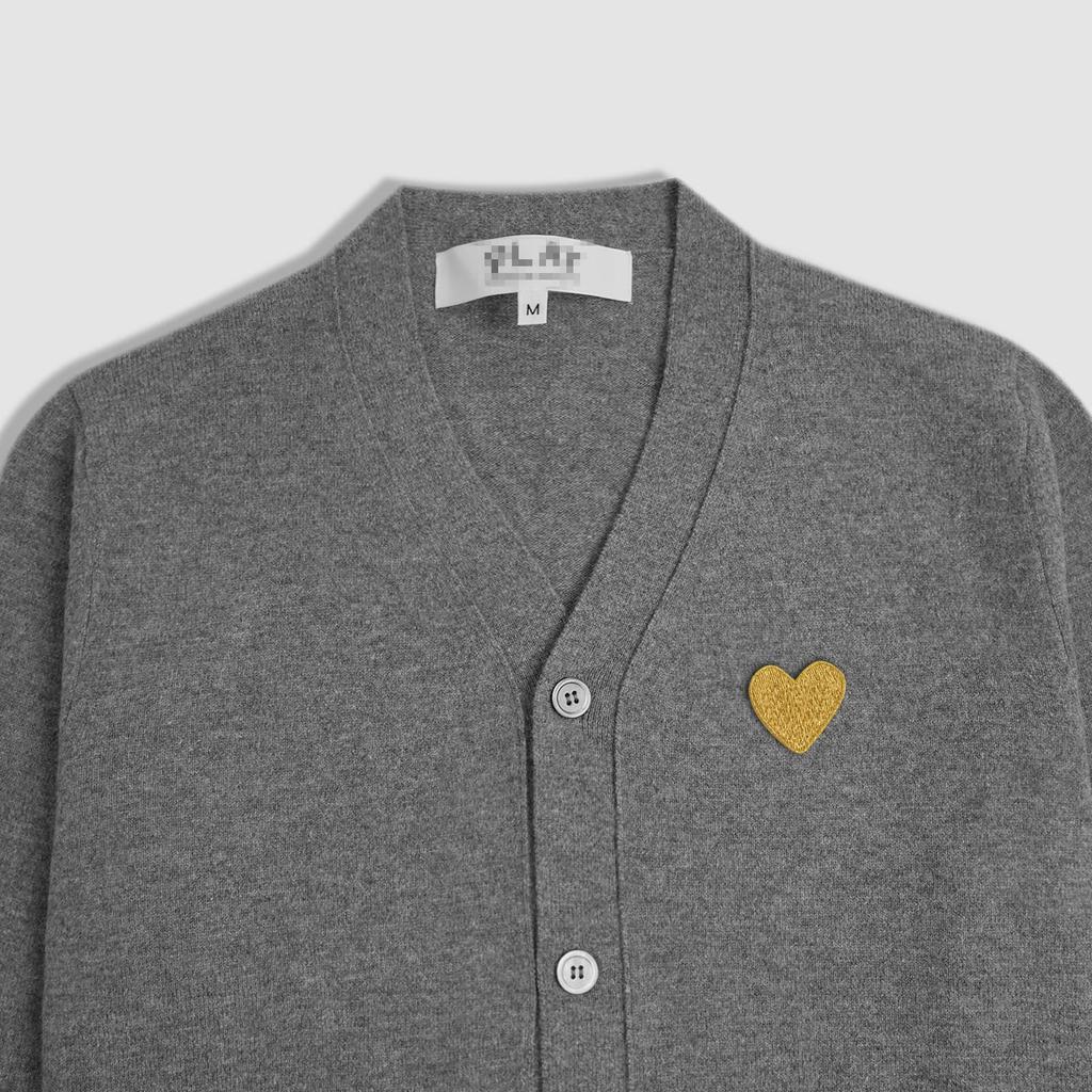 Premium Kawakubo Heart V-Neck Wool Cardigan - Couples' Style Play