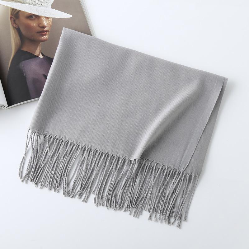 Women's Solid Color Imitation Cashmere Scarf - 200g, Red, Warm Autumn/Winter Shawl and Neckerchief