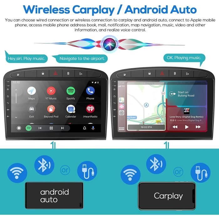 Автомагнитола Android Podofo - Peugeot 308/408 - 9" Сенсорный Экран - GPS WiFi Bluetooth - Камера Заднего Вида AHD