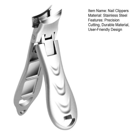 Портативные кусачки для ногтей с улавливателем, брызгозащищенные, острые, из нержавеющей стали, с широкими лезвиями, складные, маленькие