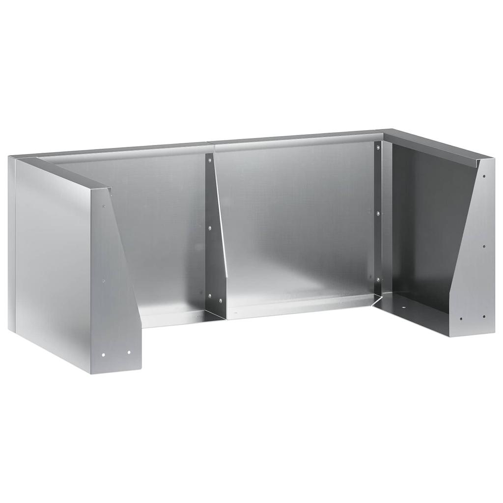 Retaining Wall 4 pcs. 100 x 100 x 30 cm Galvanized Steel Silver