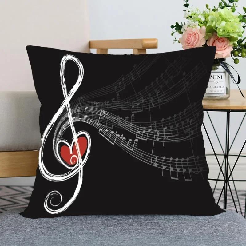 Music Theme Series Pillowcases, Living Room Sofa Chair Cushion Covers, Bedroom Home Decoration Gifts
