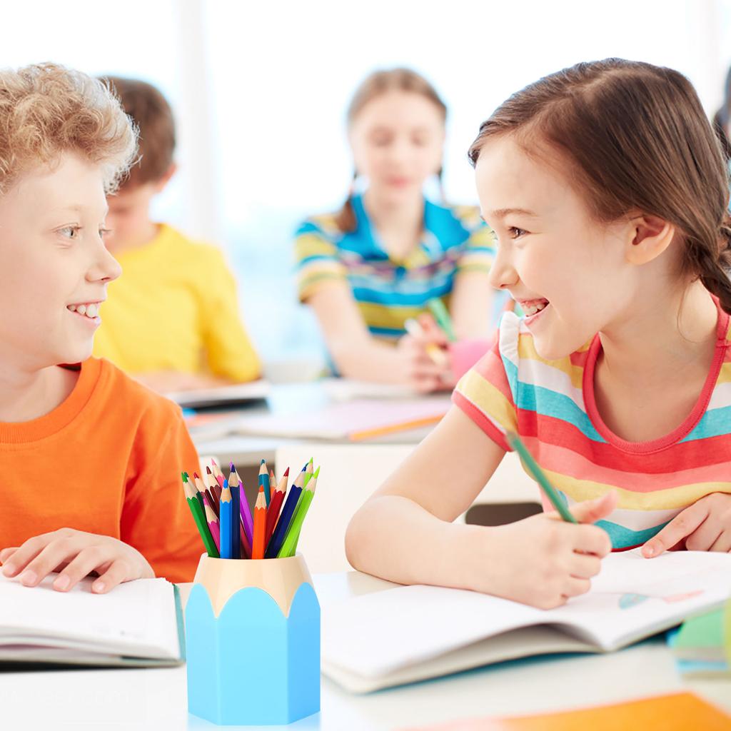 6Pcs Pencil Shaped Pen Holders Pencil Storage Organizer Cute Desktop Pen Cup