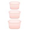 Zip Top Silicone Silicone Bag Storage Container Japanese Dish Set of 3 Microwave Cooking Dishwasher Safe Peach ZipTop [Genuine Product]