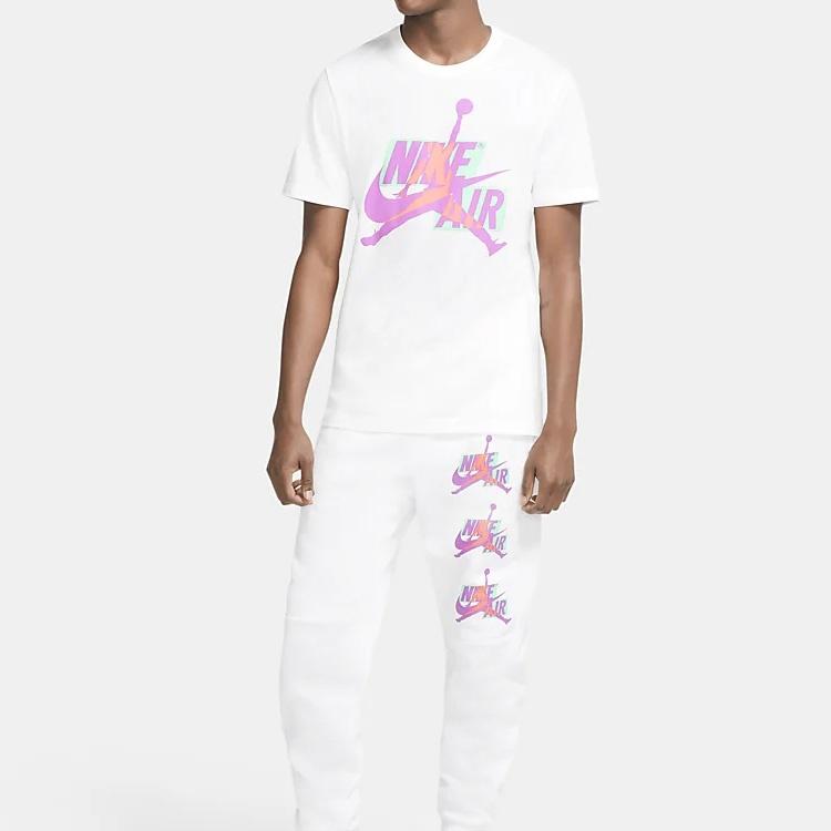 Air Jordan Jumpman Classics HBR Round Neck Short Sleeve White Men's CU9571-101