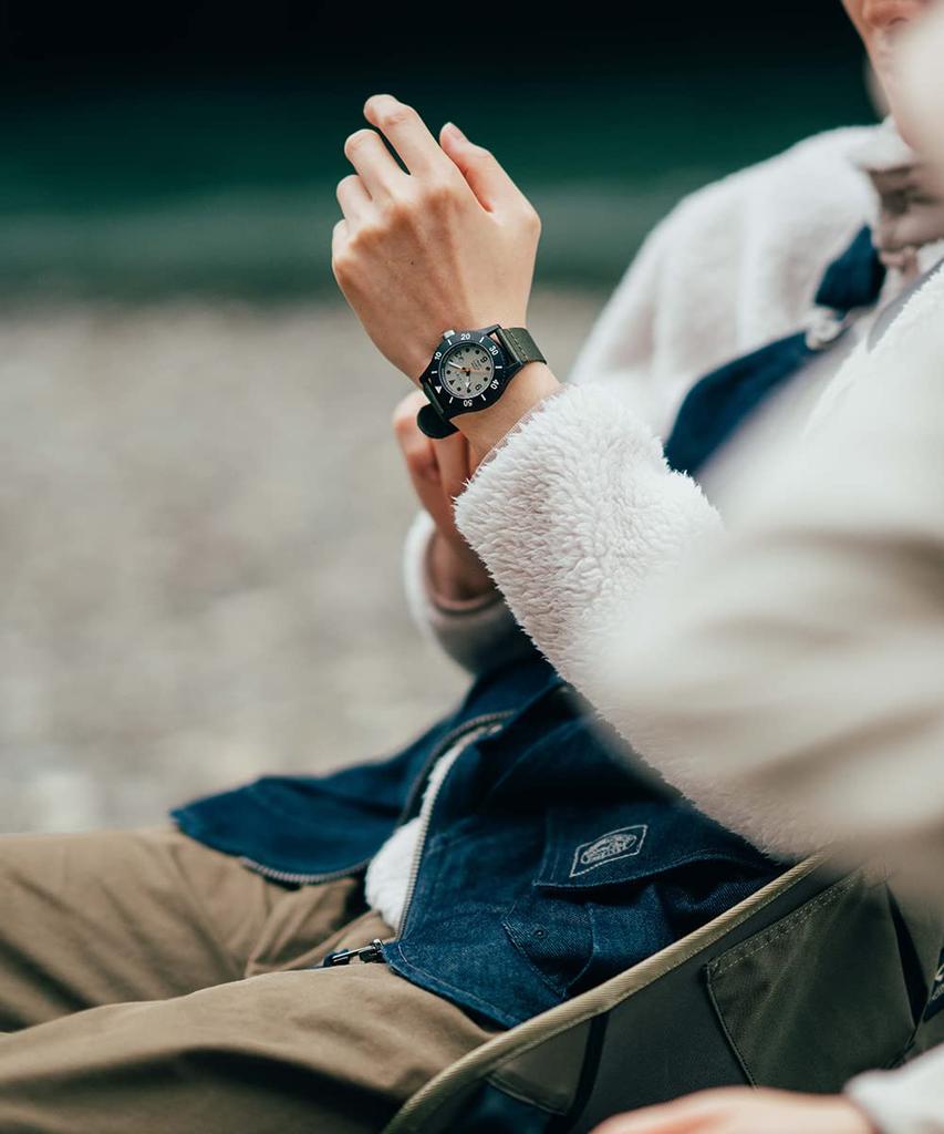 Ремень TRIWA Watch Recycled Campus, японский хаки x черный, TIME FOR SUB OCEANS CAMP, подлинный 10 ATM переработанный морской пластик для мужчин и женщин (унисекс)