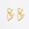 BIMBA Y LOLA Double Heart Gold Earrings B246AIW024GOF
