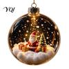 Illuminated Christmas Ornaments Glowing Story Ornament, Mini Holiday Scene Light Up Ball Warm Glow Seasonal Decor Hanging Decoration, Acrylic