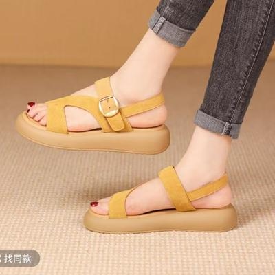 Сандалии на одном ремешке женские модели 2025 новая летняя обувь с открытым носком пляжные на мягкой подошве удобные и красивые шлепанцы Birkencool