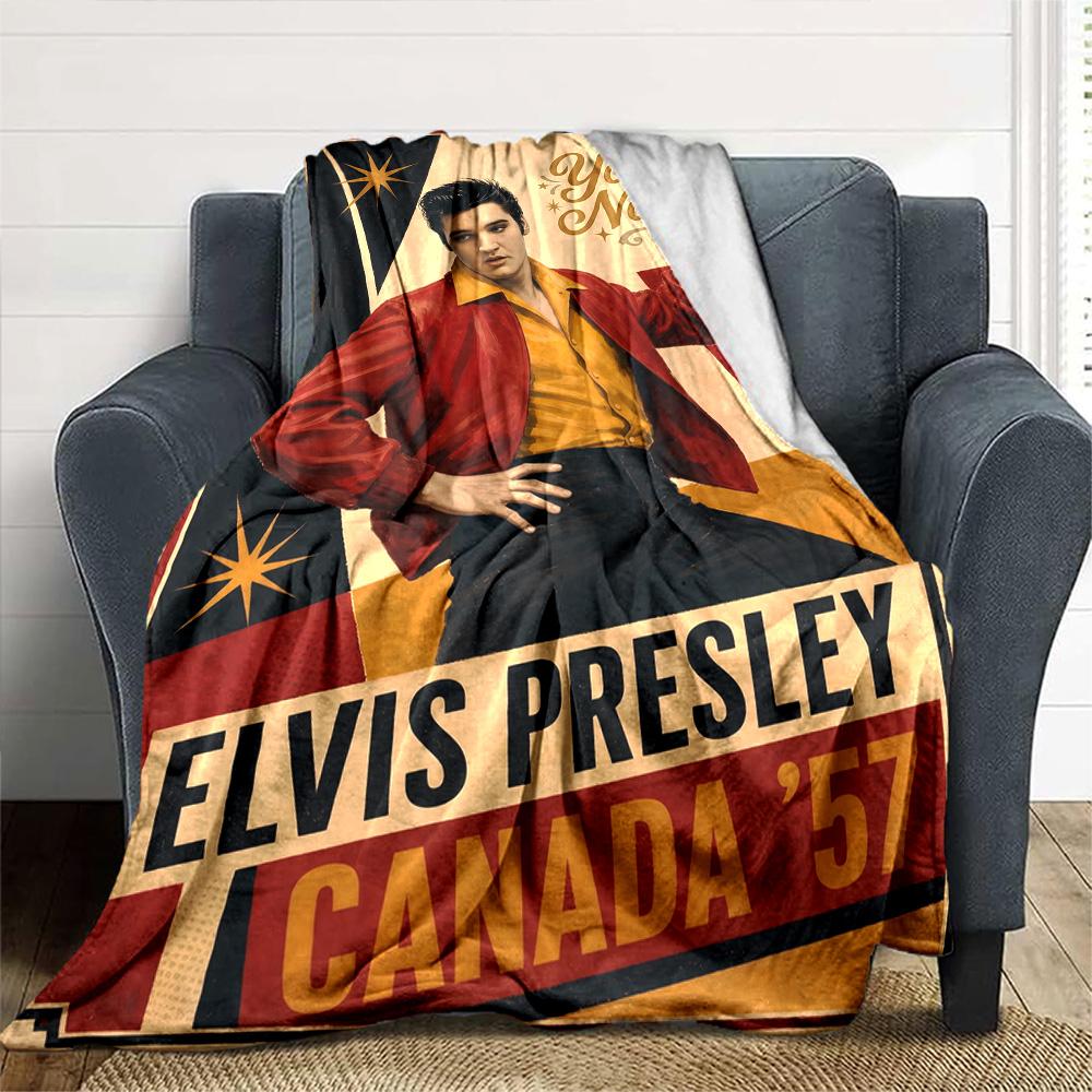 Elvis Presley Customize Your Name Blanket Throw Customizable Blanket Ultra-Soft Perfect for Office Office Chair Picnics Bed Ideal for All Seasons