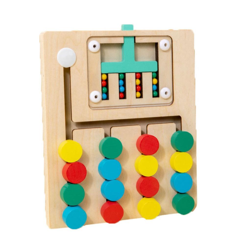 Wooden Montessori Sliding Puzzle Board Rolling Bead Wooden Rolling Toy Boy and Girl