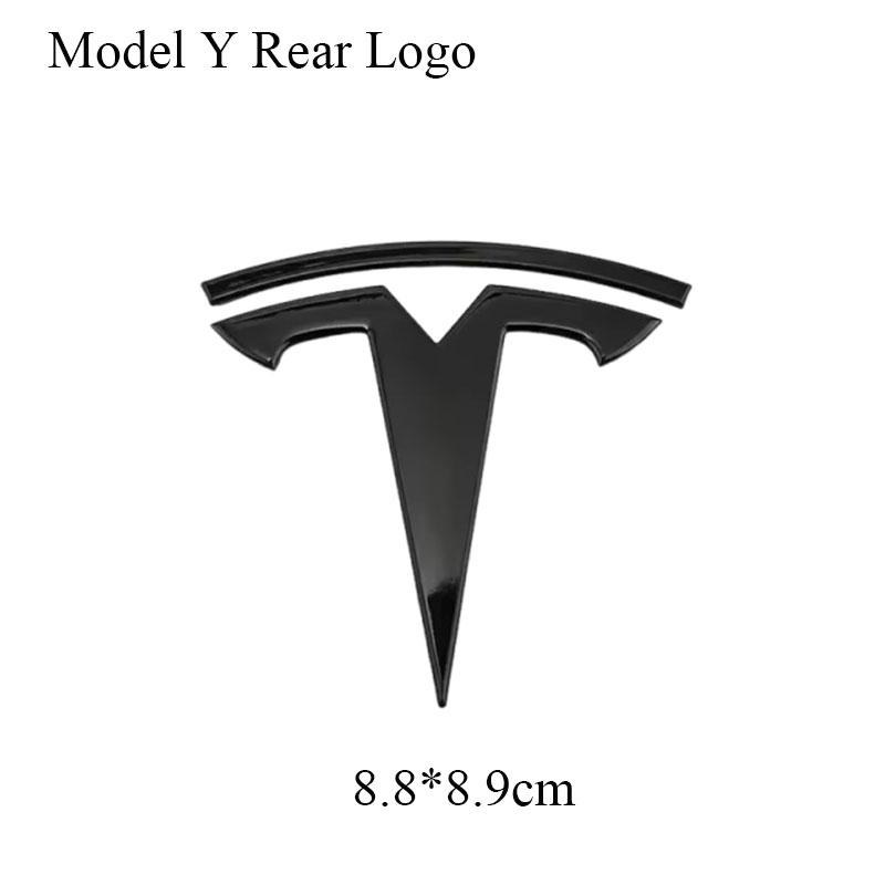 UBLM4 3D ABS Car Front Head Hood Emblem Rear Trunk Badge Sticker For Tesla Model 3 Model Y Replacement Decoration Decals Accessories