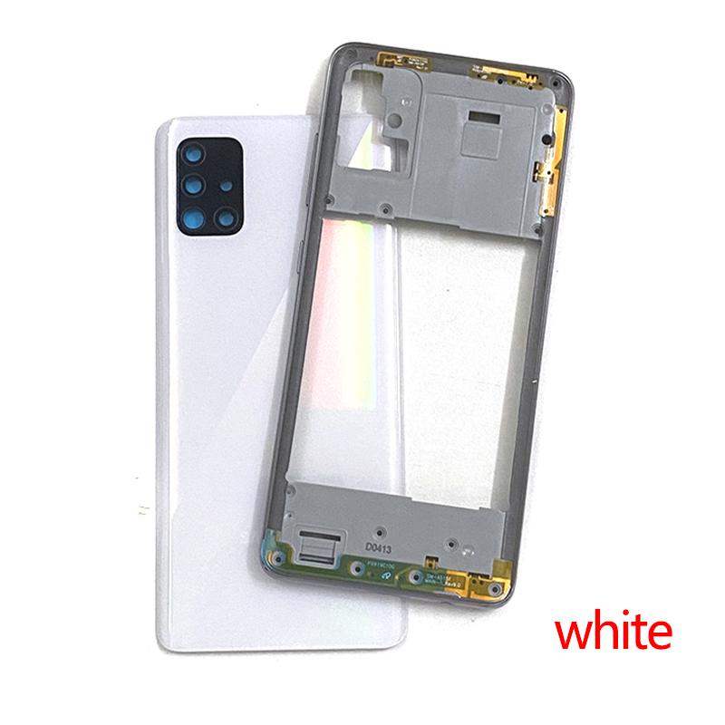 Для Samsung Galaxy A51 A515 A515F A515FN A515X Корпус Средняя Рамка крышка Аккумулятор Задняя Панель Задняя Камера Линза Логотип