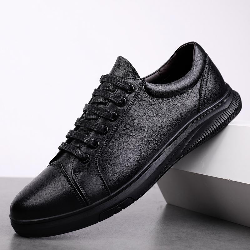 Мужская повседневная обувь из натуральной кожи, модные мужские кроссовки на плоской подошве, мужская прогулочная обувь на шнуровке для отдыха, уличная белая обувь высокого качества