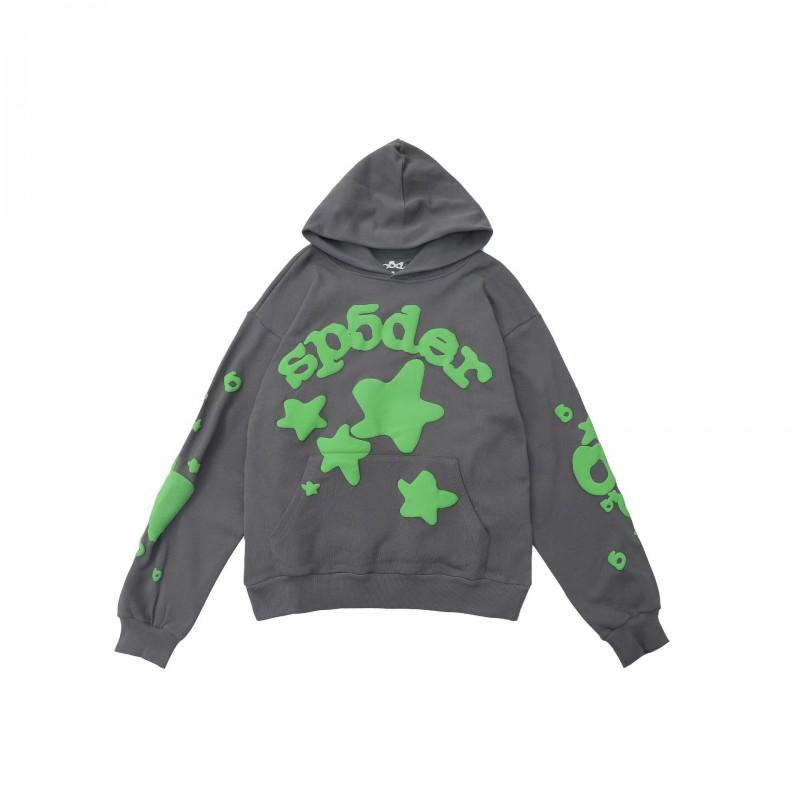 Sp1der Hip Hop Artist Inspired Foil Print 555 Couple Hoodie Pink Unisex Oversized Sweatshirt