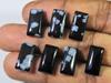 37 карат натуральный снежинка обсидиан прямоугольный кабошон драгоценный камень 7 шт. лот 8X16MM RQ-2009