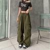 Y2K Женская уличная одежда Мешковатые брюки-парашюты для мужчин Спортивные штаны Широкие брюки для бега Брюки Одежда